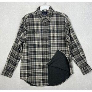 Polo Ralph Lauren Flannel Button Up Shirt Mens Large New Lined Plaid Work Grey